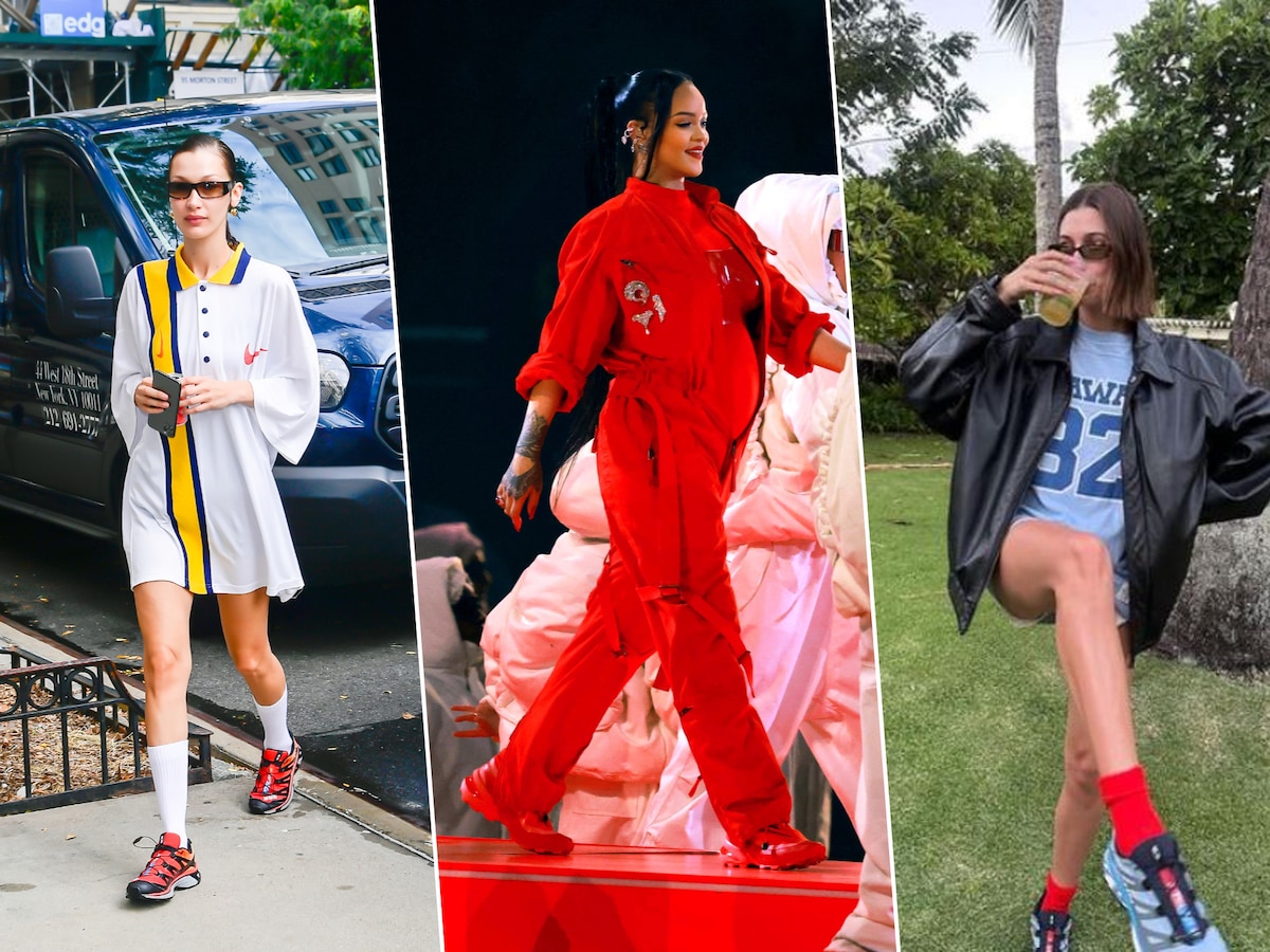 Rihanna Hailey Bieber Bella Hadid les stars craquent pour ces baskets controversees Tendances 7sur7.be