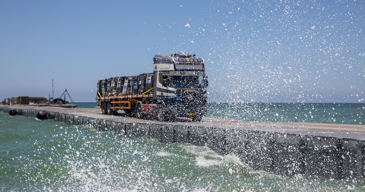 La jetée temporaire installée à Gaza peu utilisée en raison d’une mer ...