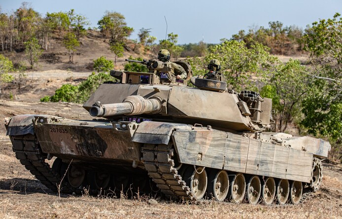 Un char M1A1 Abrams en service dans l’armée australienne.