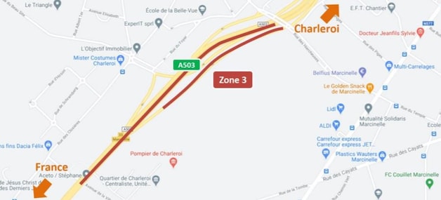 Un chantier va démarrer sur l’A503 à hauteur de Charleroi | 7sur7.be