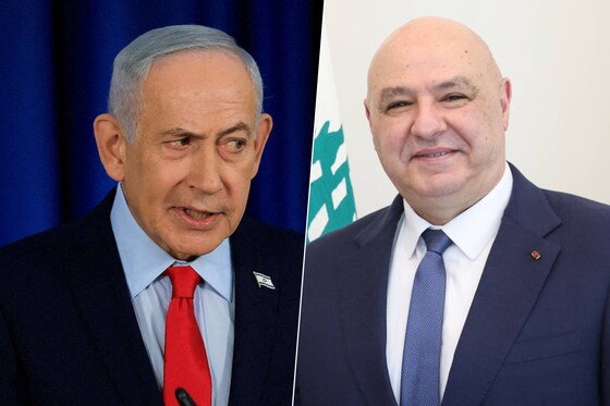 Le Premier ministre israélien Benjamin Netanyahu et le président libanais Joseph Aoun