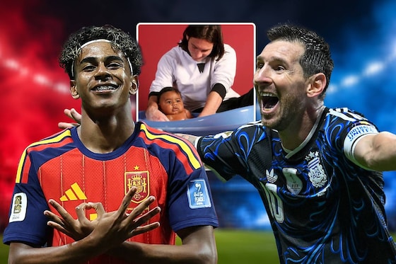 Lamine Yamal en Lionel Messi
