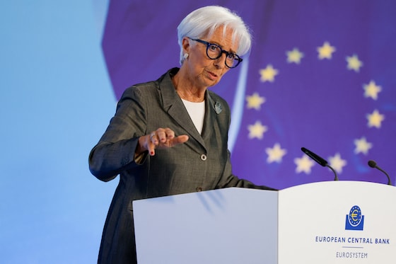 La Banque centrale européenne, Christine Lagarde, le 23 juillet 2026 à Francfort.