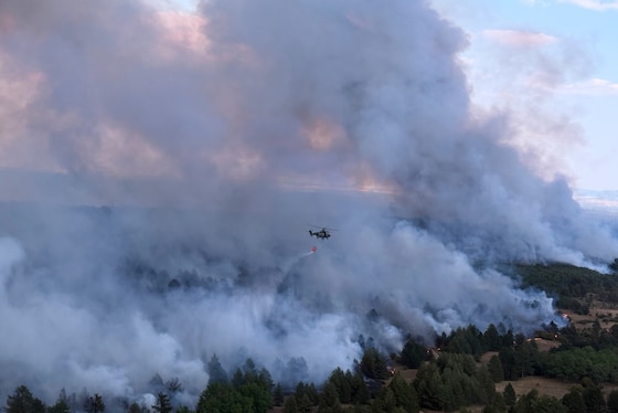 Un feu de forêt à Deliblatska Pescara, à 70 km au nord-ouest de Belgrade, le 5 août 2026.