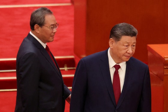 Le Premier ministre chinois Li Qiang, avec le président Xi Jinping