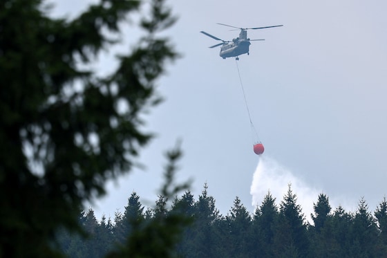 Un chinook néerlandais près de Waimes, le 17 août 2026.