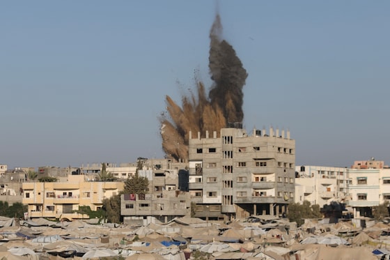 Une frappe israélienne dans la bande de Gaza, le 24 août 2026.