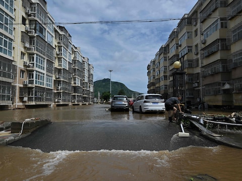 Des inondations dans le district de Miyun, dans le nord de Pékin, le 29 juin 2025.